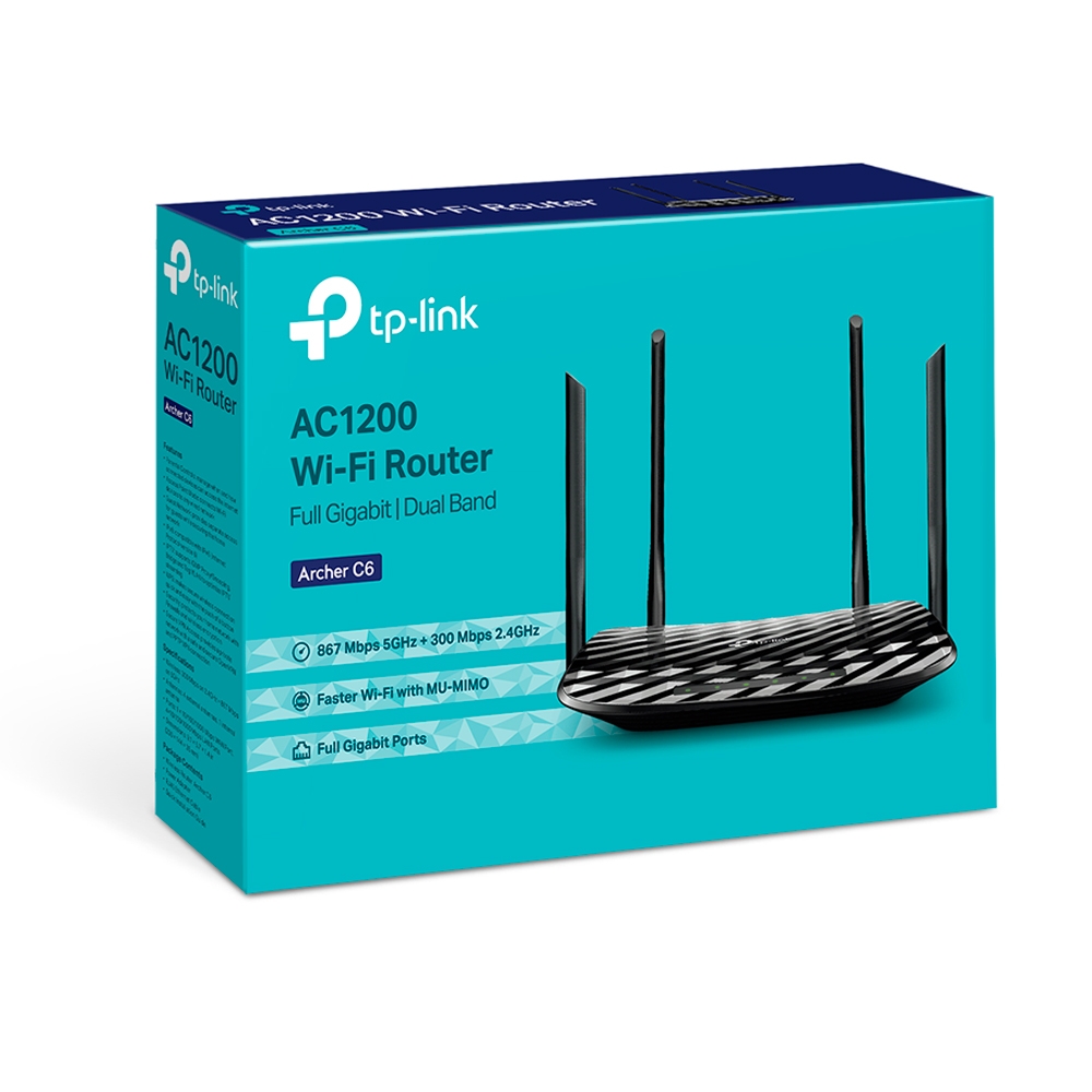 مودم روتر تی پی-لینک AC1200 Wireless MU-MIMO Gigabit Router مدل Archer C6